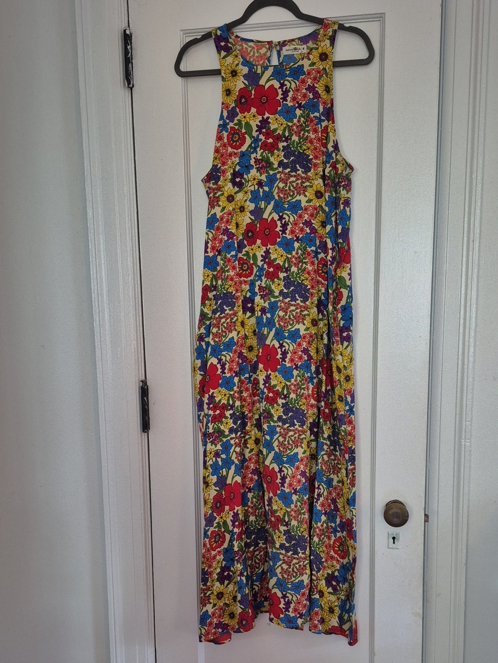 Natural Life Katie Sleeveless Maxi Dress - Red Yellow Blue Floral
